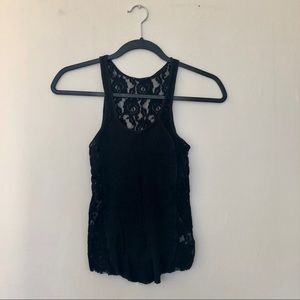 Intimately free People black tank with lace detail
